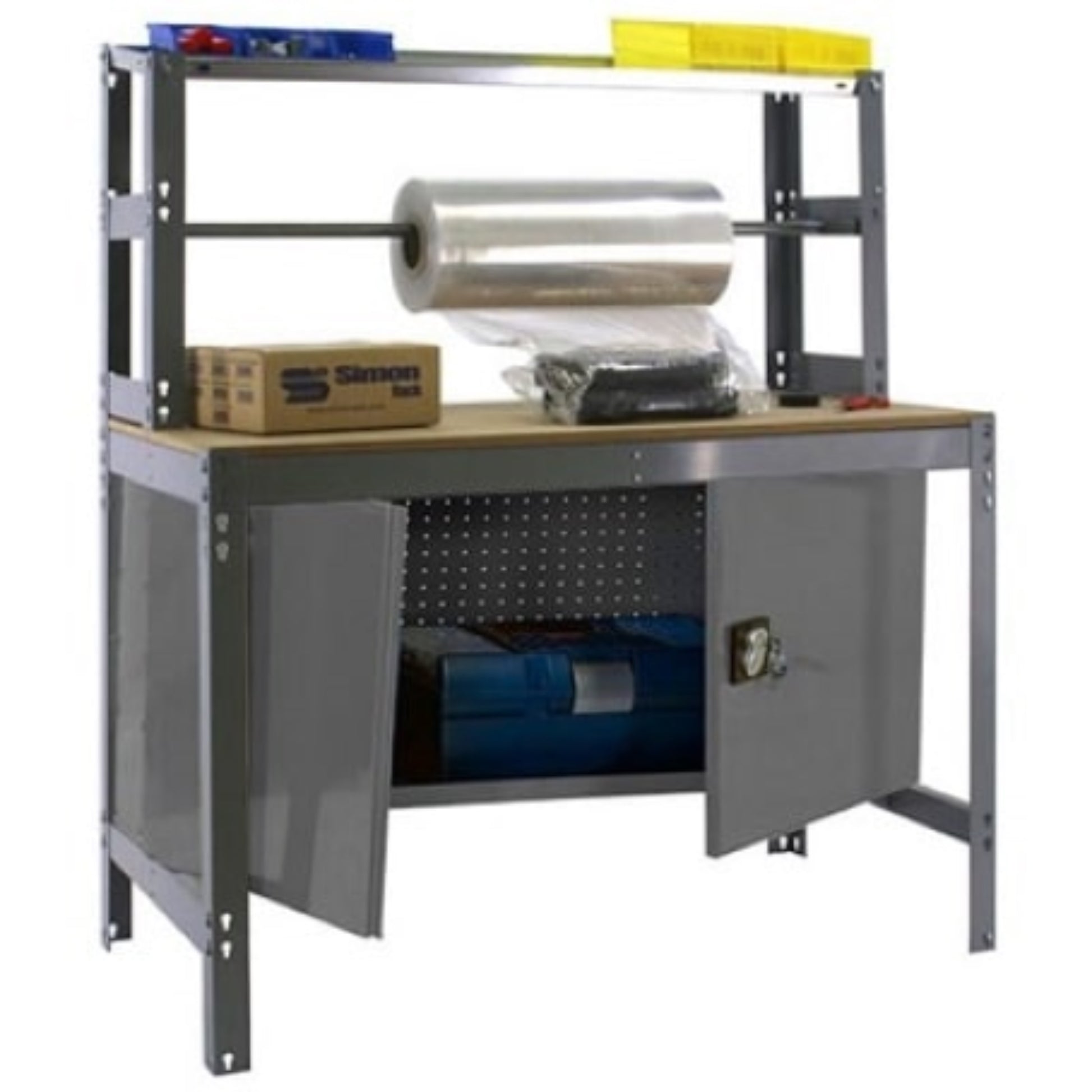  SIMON RACK  Etabli table emballage avec armoire  ETABLI, Etabli avec armoire RANGESTOCK