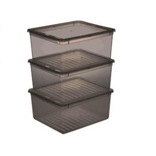  KEEEPER  Lot 3 boites plastiques 18L  BOITE & BAC, Lot boite plastique RANGESTOCK