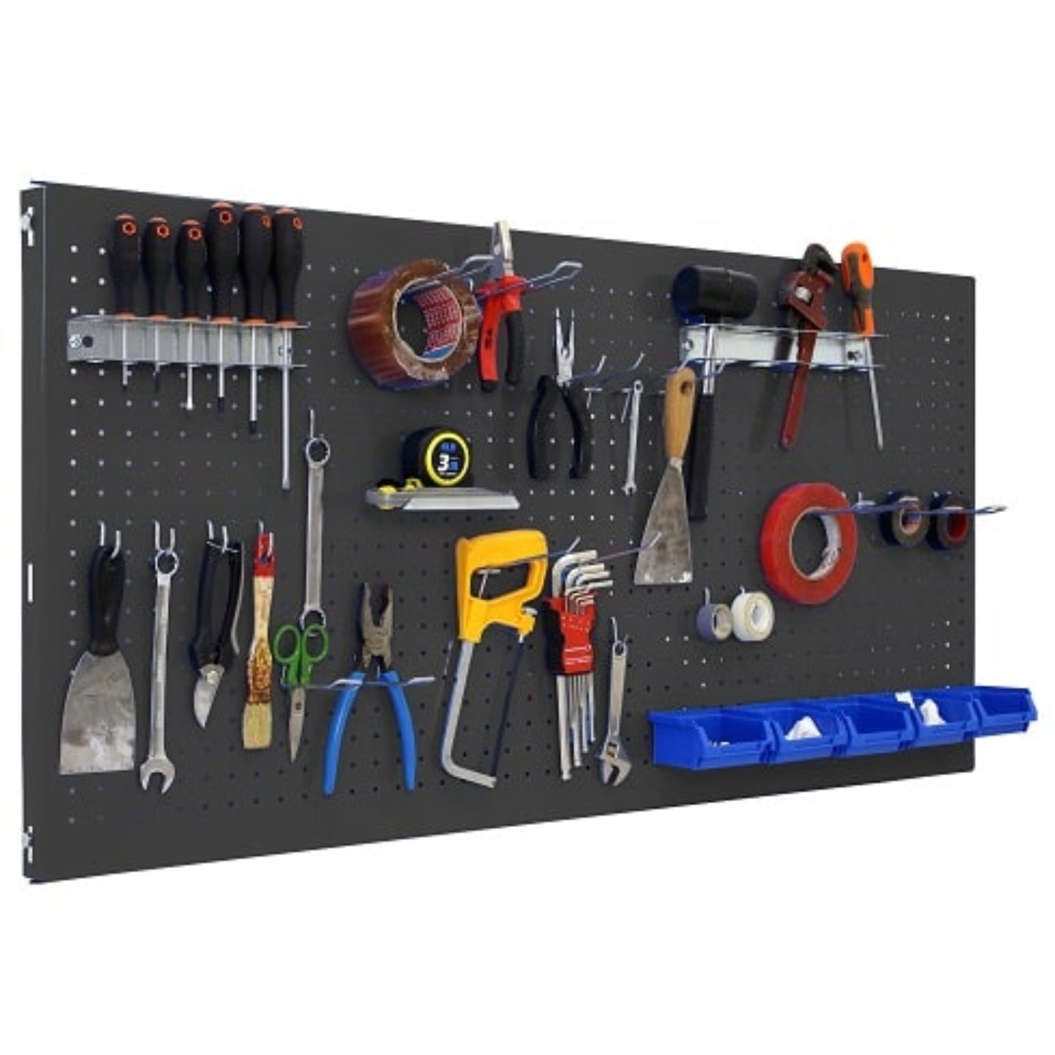  SIMON RACK  Panneau outils métallique + 22 crochets + 8 accessoires  Accessoires pour établi, ETABLI RANGESTOCK