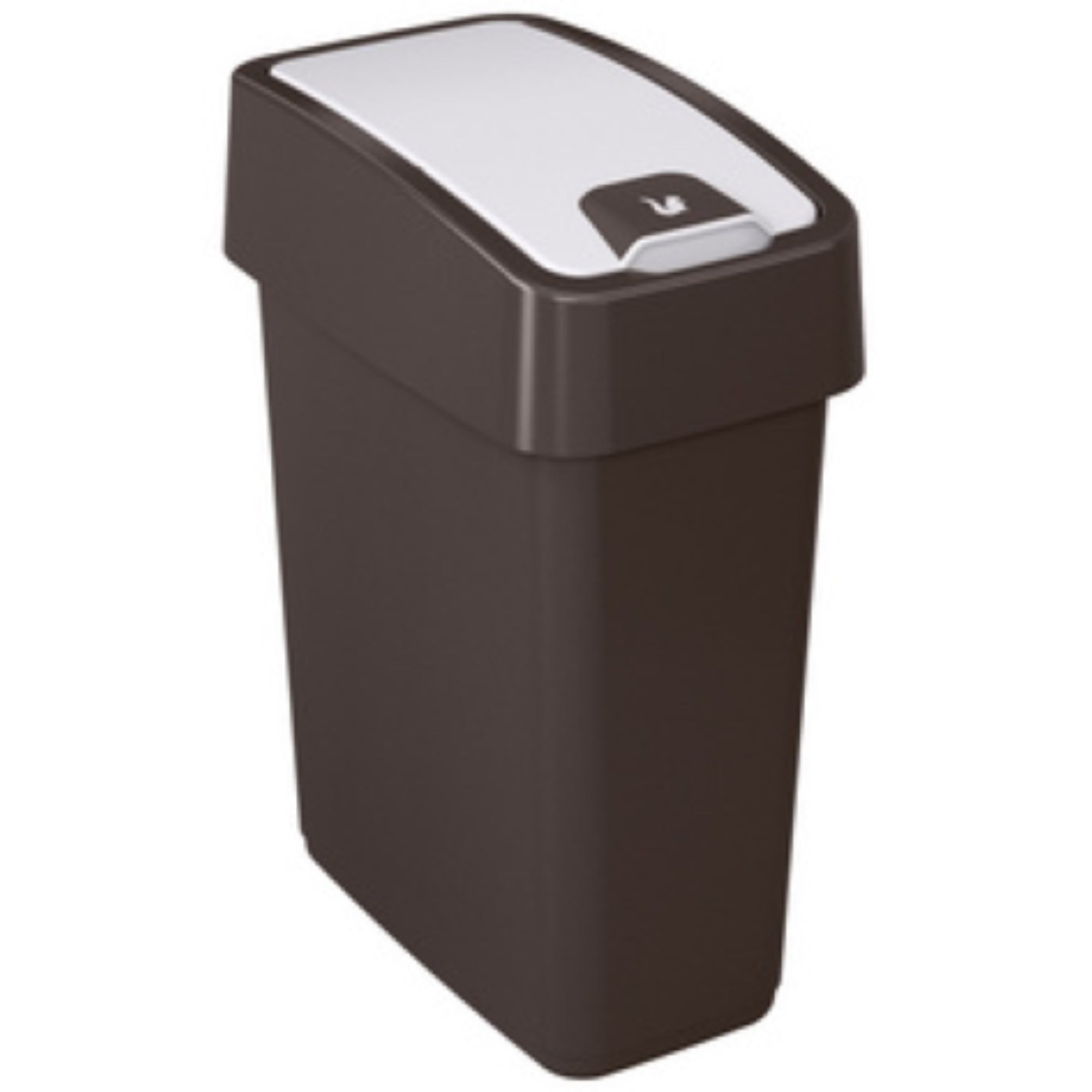 Poubelle à Couvercle Basculant CEP 50L - Plastique Noir, Robuste, 40.5x31x68.5 Cm, Pour Tri Sélectif, Intérieur