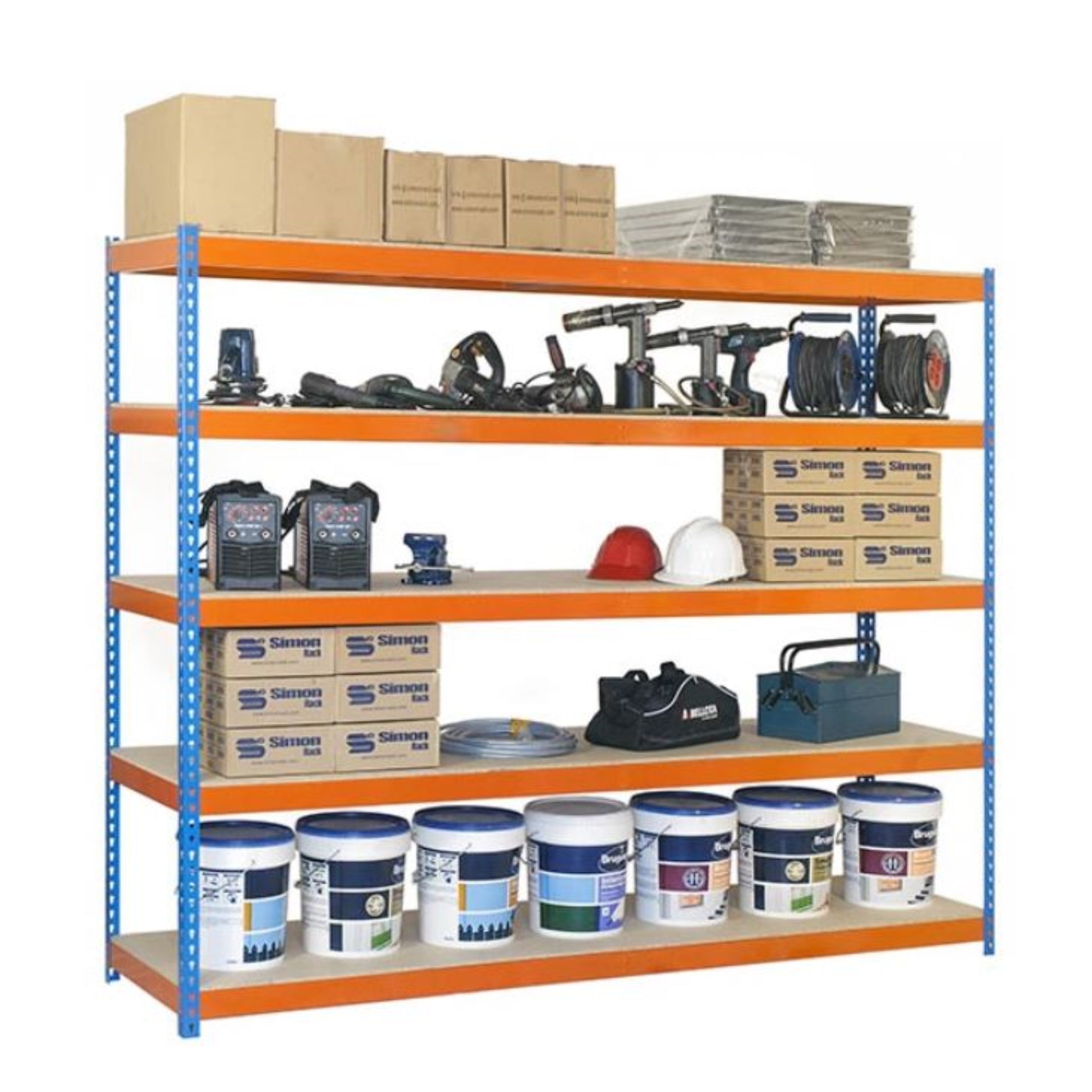  SIMON RACK  Rayonnage bois/métal 2000x2400mm 5 niveaux  RAYONNAGE, Rayonnage bois / métal Simonforte RANGESTOCK