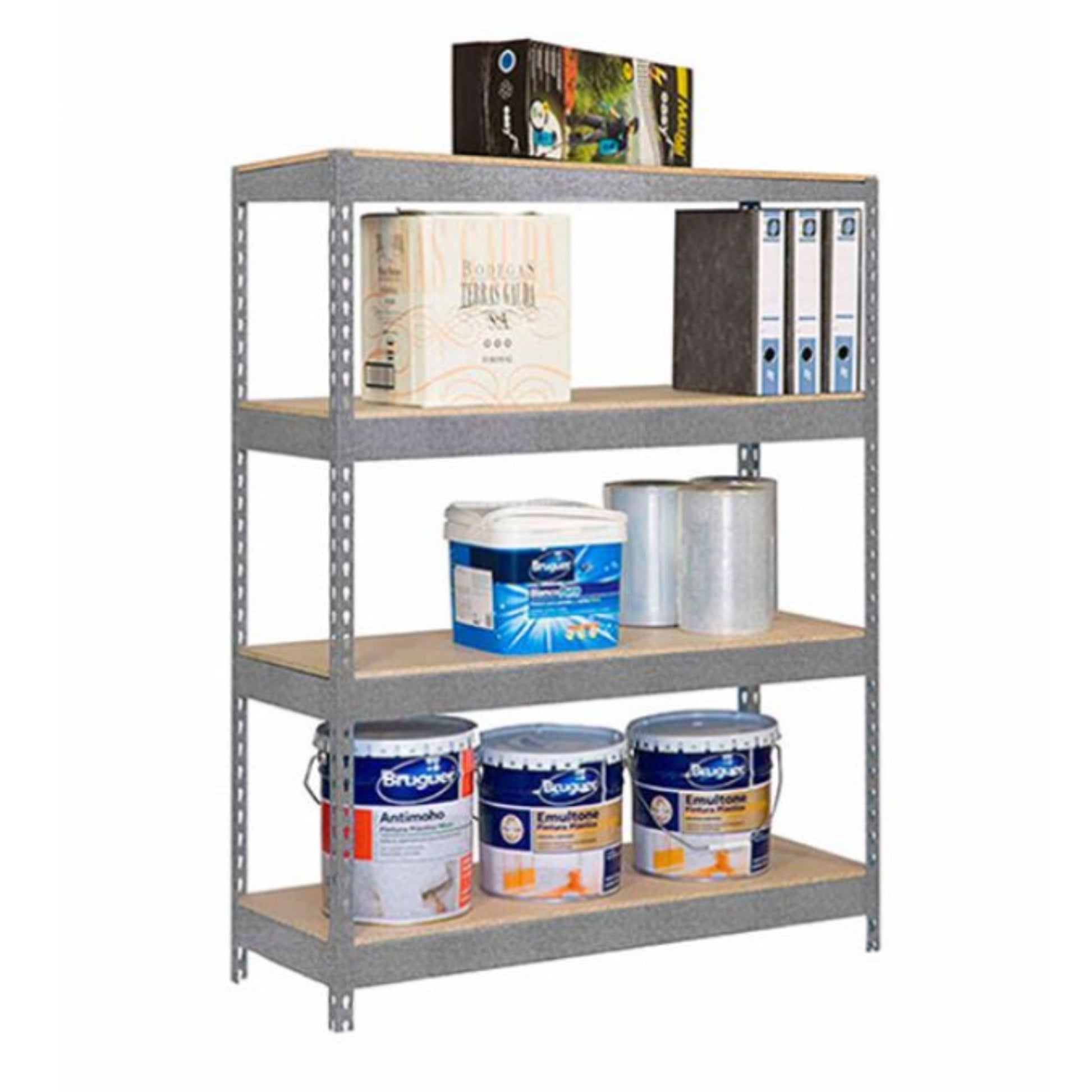  SIMON RACK  Rayonnage bois/métal 2000x1200mm 4 niveaux  RAYONNAGE, Rayonnage Bricoforte RANGESTOCK