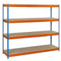  SIMON RACK  Rayonnage bois/métal 2000x2400mm 4 niveaux  RAYONNAGE, Rayonnage bois / métal Simonforte RANGESTOCK