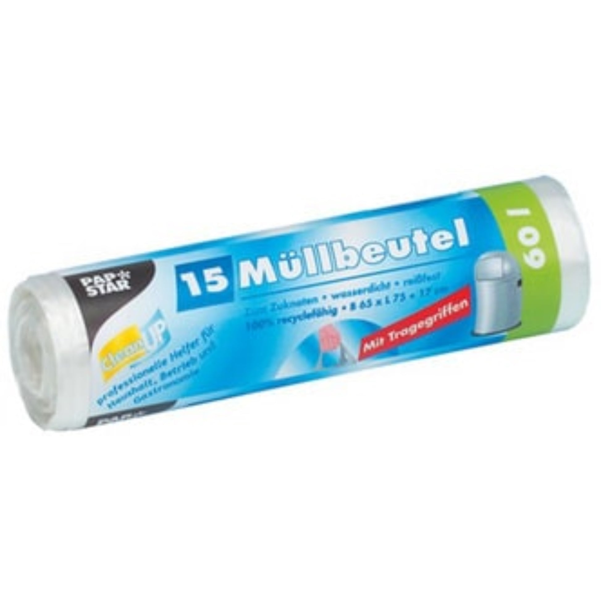  PAPSTAR  Sac poubelle transparent HDPE avec poignée de 10L à 60L  Sac poubelle, SERVICES GENERAUX RANGESTOCK