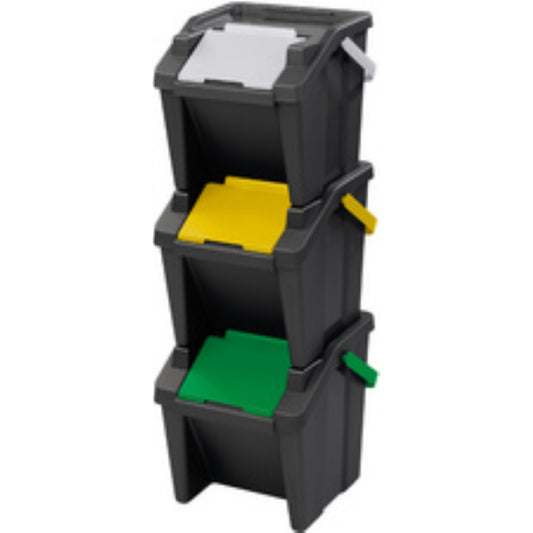 CEP  Système de tri des déchets "Tower" 30L - lot de 3  Collecteur de recyclage, SERVICES GENERAUX RANGESTOCK