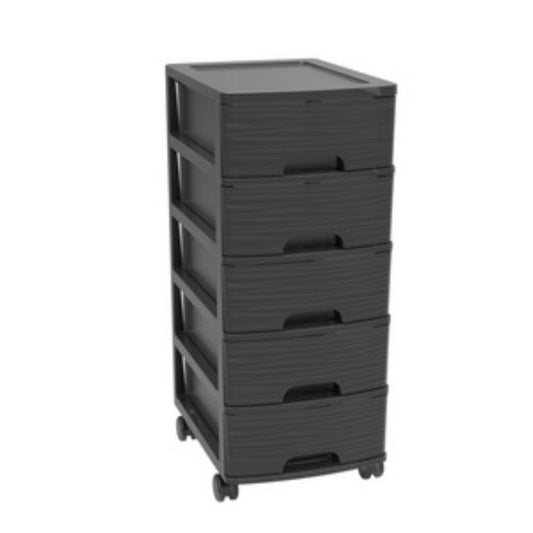  EDA  Tour de rangement plastique 5 tiroirs  BOITE & BAC, Tour de rangement plastique RANGESTOCK