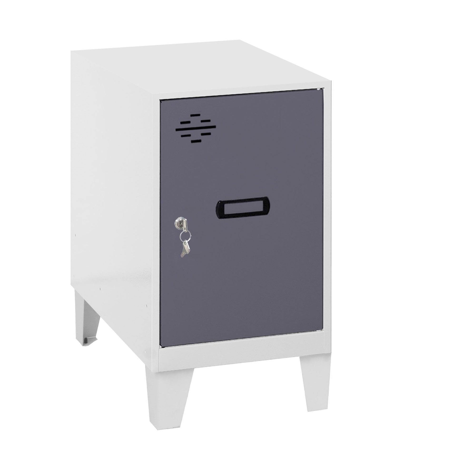  SIMON RACK  Vestiaire casier métal blanc + pieds en kit - (H)575 x (L)300 x (P)500mm  VESTIAIRE, Vestiaire casier en kit RANGESTOCK