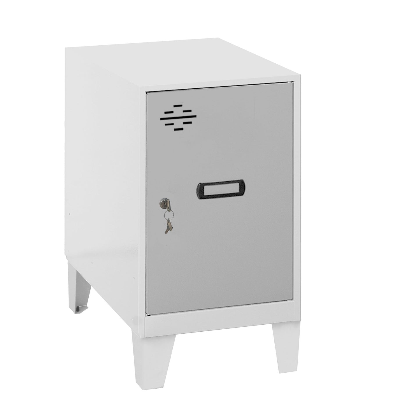  SIMON RACK  Vestiaire casier métal blanc + pieds en kit - (H)575 x (L)300 x (P)500mm  VESTIAIRE, Vestiaire casier en kit RANGESTOCK