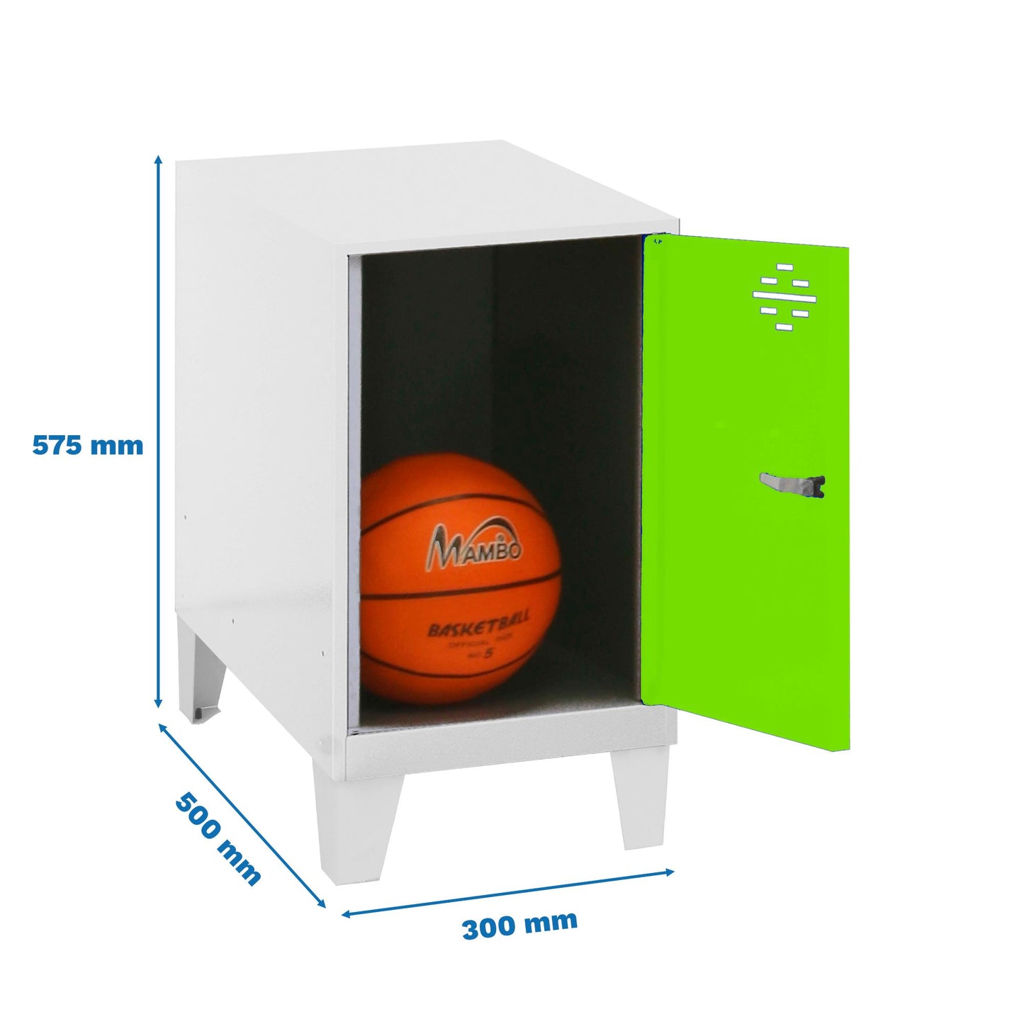 SIMON RACK  Vestiaire casier métal blanc + pieds en kit - (H)575 x (L)300 x (P)500mm  VESTIAIRE, Vestiaire casier en kit RANGESTOCK