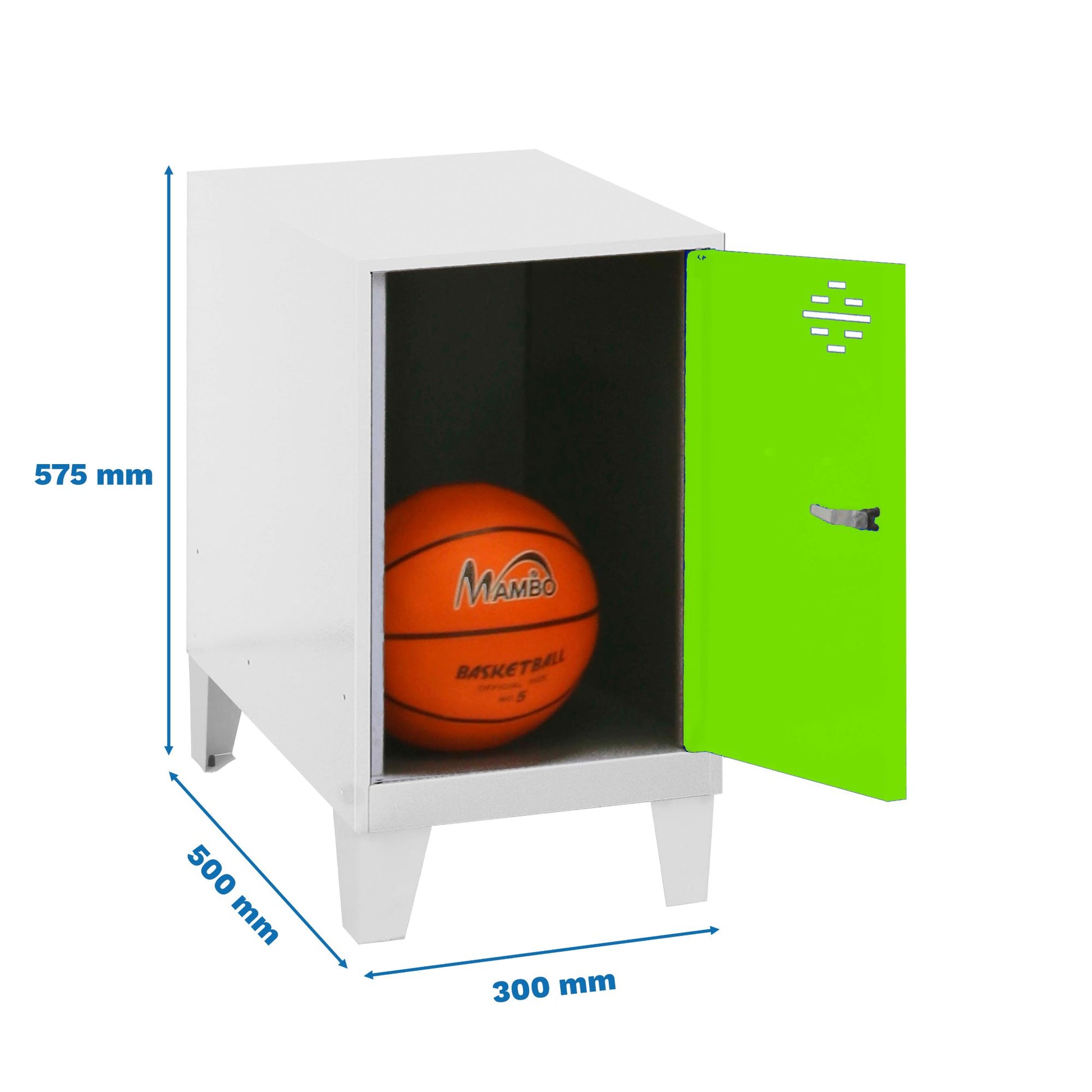  SIMON RACK  Vestiaire casier métal blanc + pieds en kit - (H)575 x (L)300 x (P)500mm  VESTIAIRE, Vestiaire casier en kit RANGESTOCK