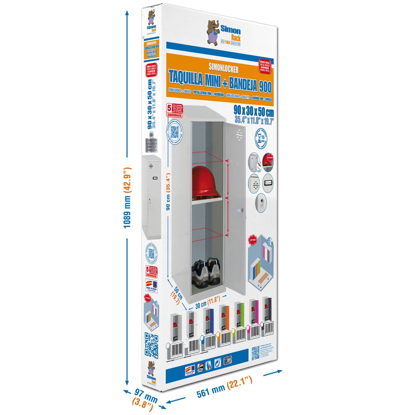  SIMON RACK  Vestiaire casier métal anthracite + tablette en kit  - (H)915 x (L)300 x (P)500mm  VESTIAIRE, Vestiaire casier en kit RANGESTOCK