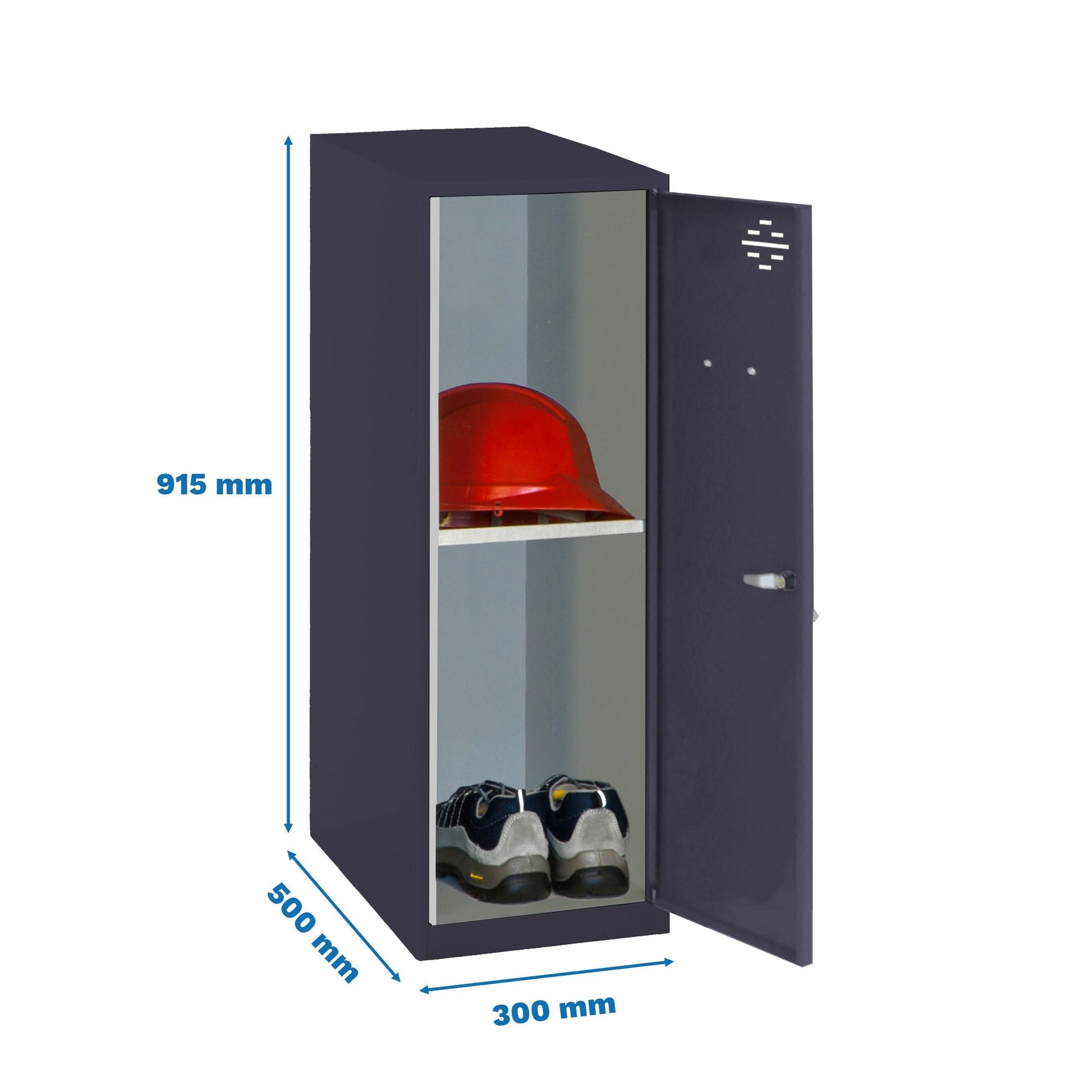  SIMON RACK  Vestiaire casier métal anthracite + tablette en kit  - (H)915 x (L)300 x (P)500mm  VESTIAIRE, Vestiaire casier en kit RANGESTOCK