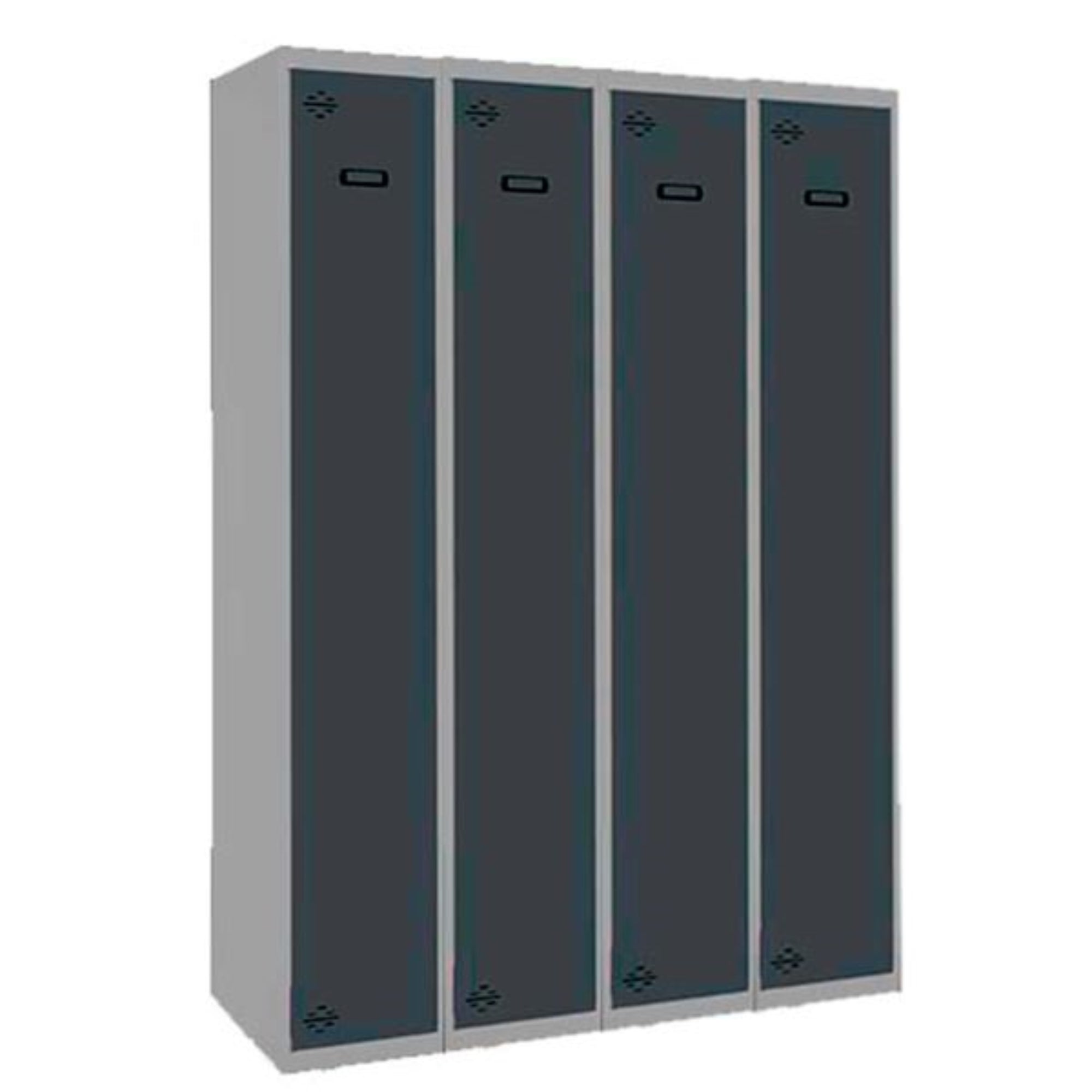Casier Vestiaire Métallique Simonrack - 1 Porte, 2 Casiers, 180x50x50 Cm, Gris/Bleu - Garantie 5 Ans