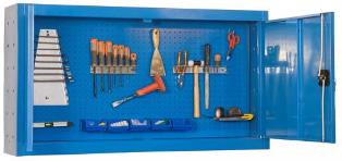 Armoire à outils murale de style industriel en métal avec crochets et 2  étagères pour atelier, garage, 120 x 19 x 60 cm, gris et noir : :  Bricolage